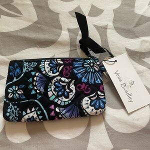 Vera Bradley ID Case in Black and Blue Floral